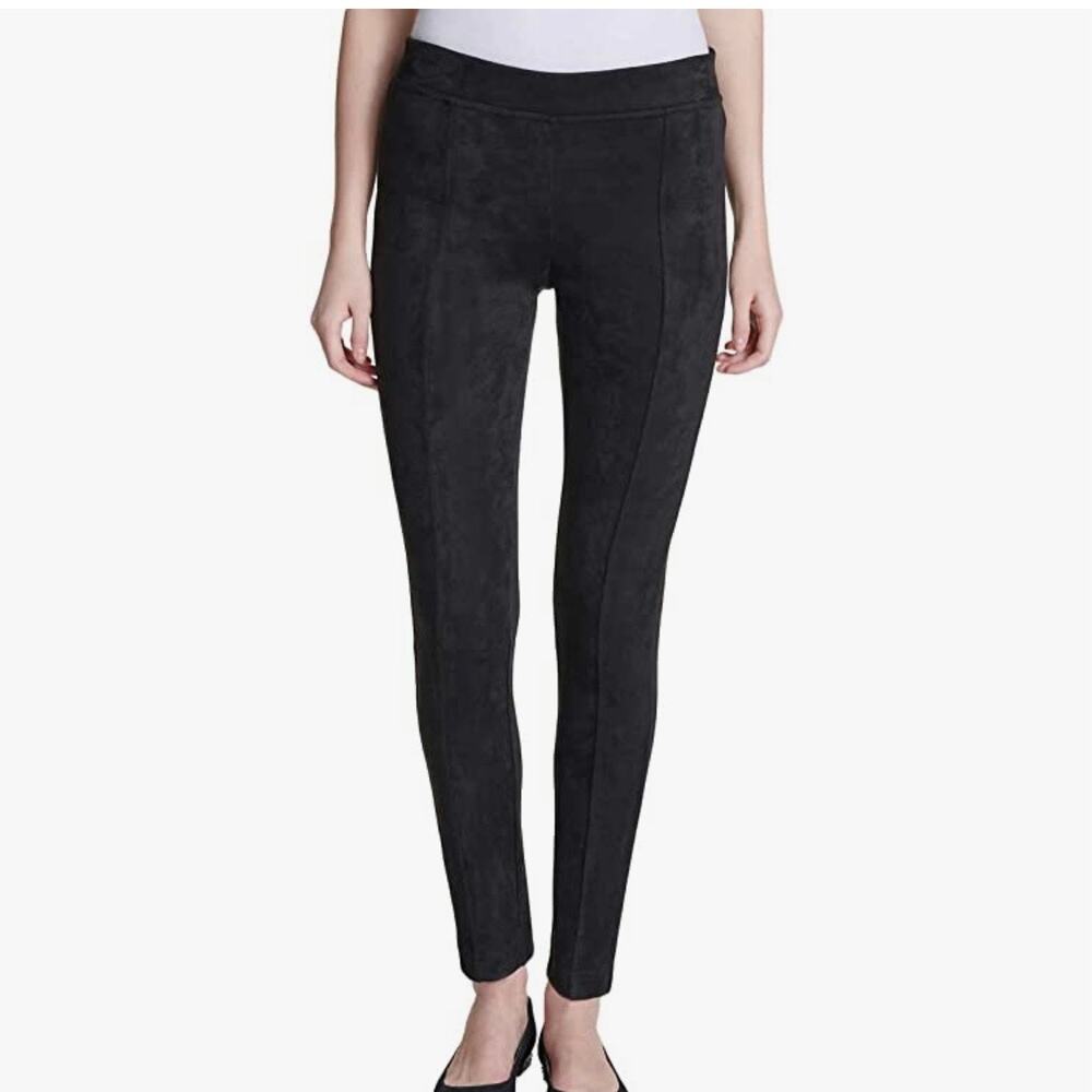 New! Andrew Marc Women Super Soft Stretch High Rise Ankle Pants Black Size XL
